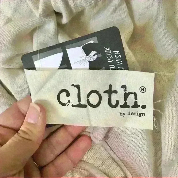 Cloth. By Design Oversized Tie Cream Sweater - Picture 9 of 11